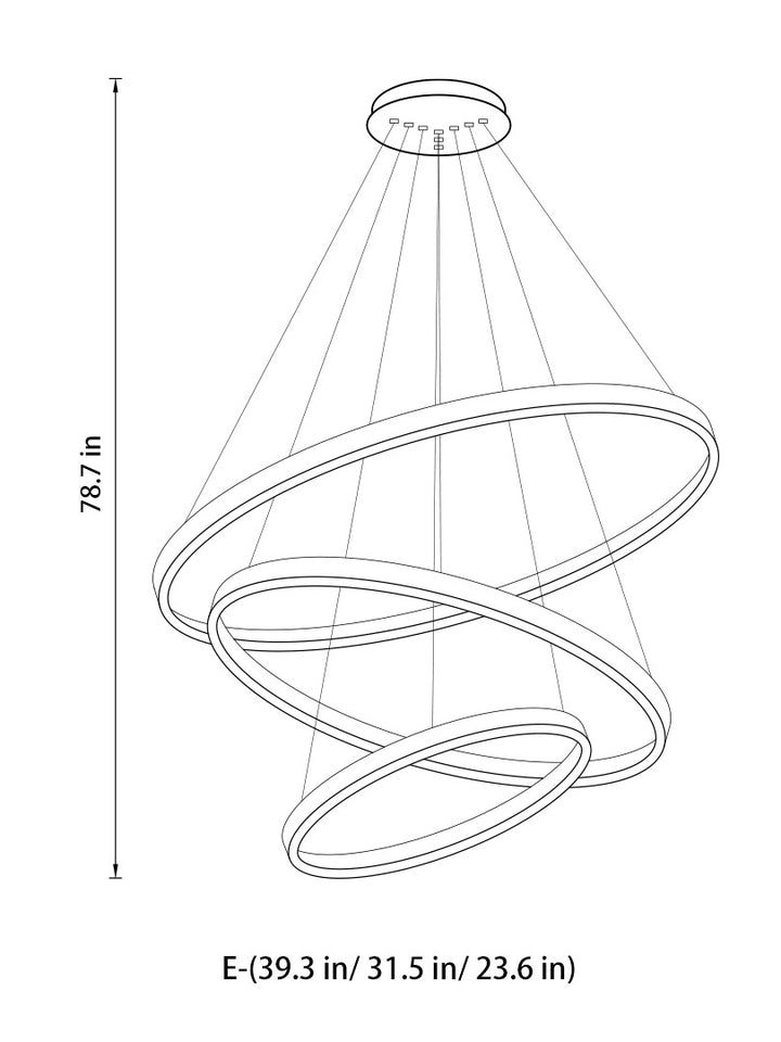 Cirkel lineaire moderne verlichtingsarmatuur voor woonkamer en hoge plafondfoyer